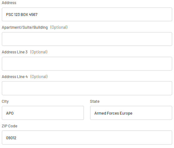APOExample.png Screenshot of shipping info from checkout page